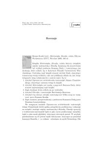 Roman Konik (red.), Matematyka, filozofia, sztuka (recenzja)