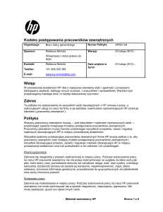 HP001-04, Kodeks postępowania pracowników zewnętrznych