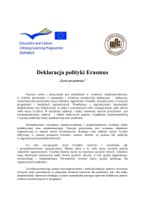 Deklaracja Polityki Erasmus - Wyższa Szkoła Biznesu w Dąbrowie