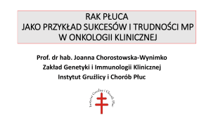 „Jak korzystamy z diagnostyki molekularnej raka płuca – Polska