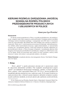 Kierunki rozwoju zarządzania jakością szansą na rozwój polskich