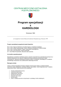 Program specjalizacji z KARDIOLOGII