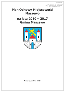 Plan Odnowy Miejscowości Maszewo na lata 2010 – 2017 Gmina