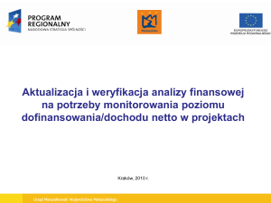 Aktualizacja i weryfikacja analizy finansowej na potrzeby