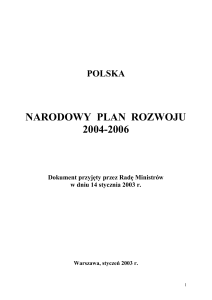 Narodowy Plan Rozwoju na lata 2004-2006