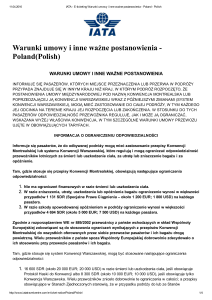 Warunki umowy i inne ważne postanowienia Poland