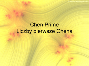 Chen Prime Liczby pierwsze Chena