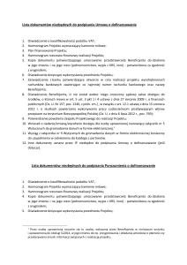 Lista dokumentów niezbędnych do podpisania porozumienia