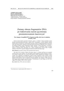 Zmiany obrazu fragmentów DNA po traktowaniu - IHAR