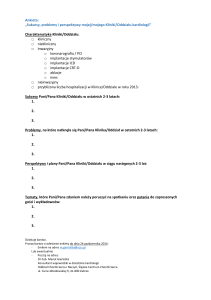 Ankieta - Sukcesy, problemy i perspektywy Kliniki Oddziału kardiologii