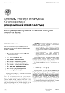 Standardy Polskiego Towarzystwa Ginekologicznego postępowania