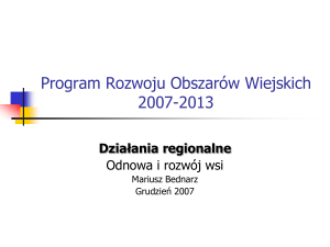 Program Rozwoju Obszarów Wiejskich 2007-2013