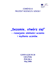 comenius - GIMNAZJUM nr 20 im. HANZY w Gdańsku