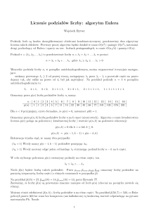 Liczenie podziaªów liczby: algorytm Eulera