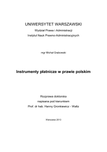 Instrumenty płatnicze w prawie polskim i wspólnotowym