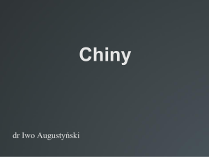 Chiny - dr IWO AUGUSTYŃSKI