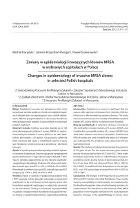Zmiany w epidemiologii inwazyjnych klonów MRSA w