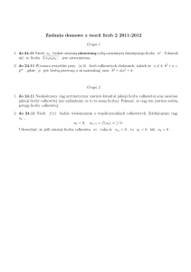Zadania domowe z teorii liczb 2 2011-2012