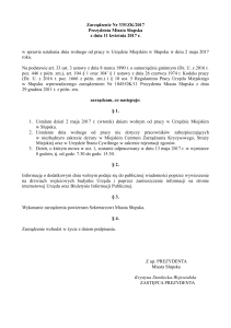 Zarządzenie Nr 335/ZK/2017 Prezydenta Miasta Słupska z dnia 11