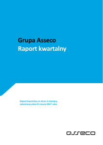 Skonsolidowane sprawozdanie finansowe Grupy Asseco Q1 2017