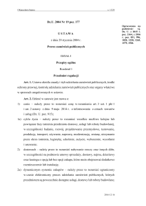 Ustawa z dnia 29 stycznia 2004 r. Prawo zamówień publicznych