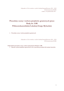 Karta oceny zgodności operacji z LSR Północnokaszubskiej LGR