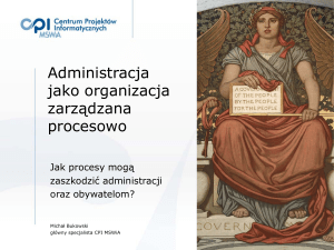 Administracja jako organizacja zarządzana procesowo