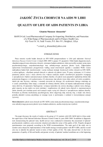 jakość życia chorych na aids w libii quality of life of aids patients in