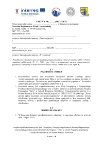 projekt umowy nr 2 - Muzeum Regionalne Ziemi Limanowskiej