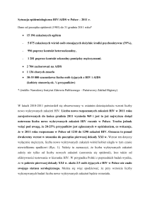 Sytuacja epidemiologiczna HIV w Polsce na koniec 2011 r. do