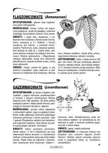 FLASZOWCOWATE (Annonaceae) GĄZEWNIKOWATE
