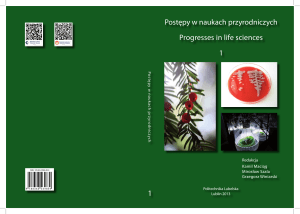 Postępy w naukach przyrodniczych Progresses in life sciences 1