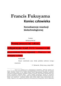 Francis Fukuyama Koniec człowieka Konsekwencje rewolucji