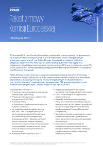 „Pakiet zimowy Komisji Europejskiej”, 30 listopad 2016 r.