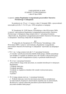 Zarządzenie nr 40/09 Starosty Tatrzańskiego z dnia 03 lipca 2009r.