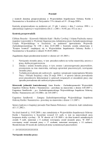 Protokół z kontroli doraźnej przeprowadzonej w Wojewódzkim