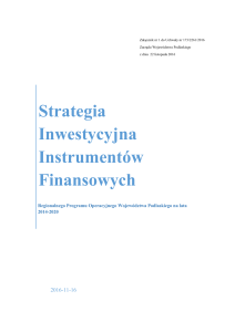 Strategia Inwestycyjna Instrumentów Finansowych