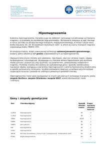 Hipomagnezemia - Warsaw Genomics