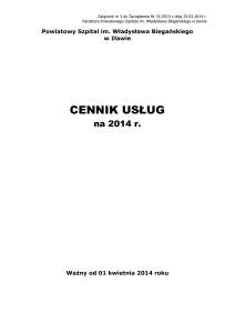 CENNIK 2014  - Powiatowy Szpital w Iławie