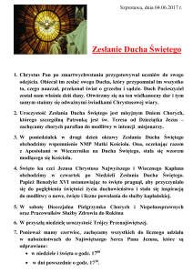 Ogłoszenia parafialne na Niedzielę Zesłania Ducha Św.