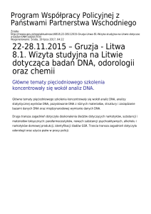 22-28.11.2015 – Gruzja - Litwa 8.1. Wizyta studyjna na Litwie