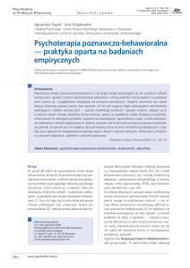 Psychoterapia poznawczo-behawioralna praktyka oparta na badaniach empirycznych