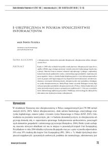 E-ubezpieczenia w polskim społeczeństwie informacyjnym