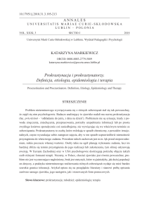 Prokrastynacja i prokrastynatorzy-Definicja etiologia, epidemiologia i terapia