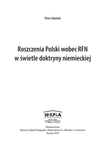 Sobański-Roszczenia Polski wobec RFN