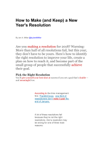 How to Make new year's resolutions