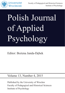 Polish Journal of Applied Psychology 2015 vol 13 no 4