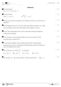 SPRAWDZIAN KL. 7 - Równania nowa era