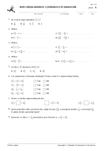 dodawanie i odejmowanie ułamków o jednakowych mianownikach backup backup