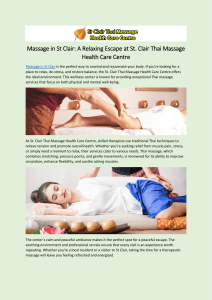 Massage in St Clair: A Relaxing Escape at St. Clair Thai Massage Health Care Centre